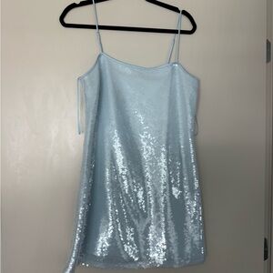 Abercrombie light blue Sequin Strap Dress